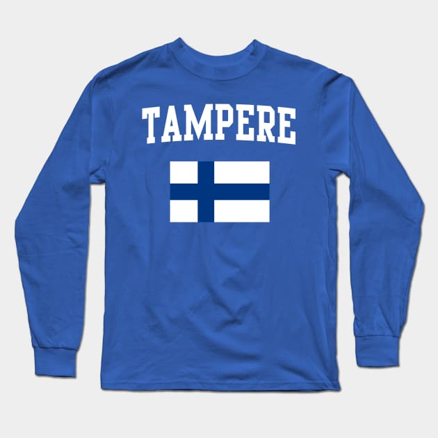 Tampere Finland Flag Long Sleeve T-Shirt by E